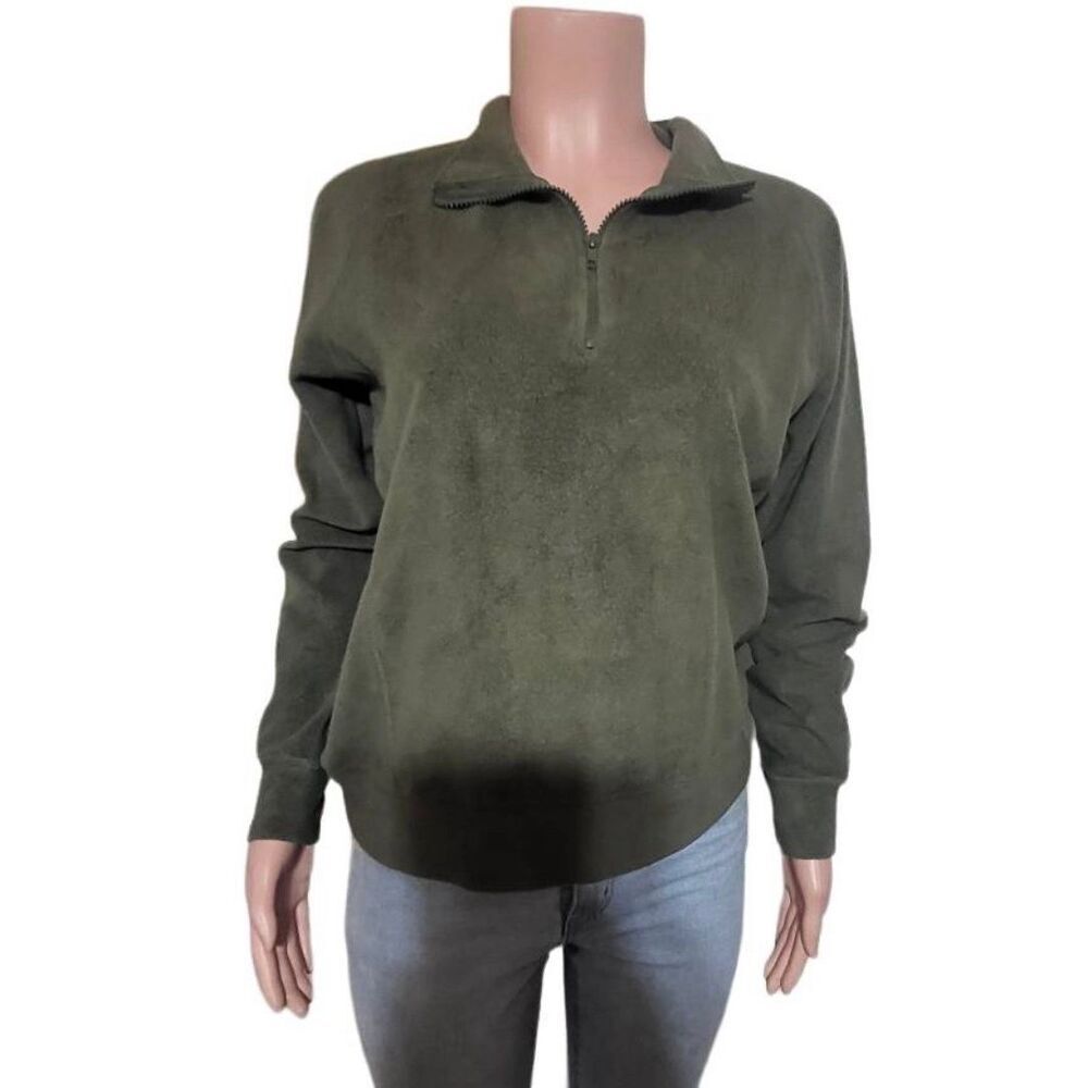 Pulp womens long sleeve mistle half zip fleece sweatshirt pullover, sweater M